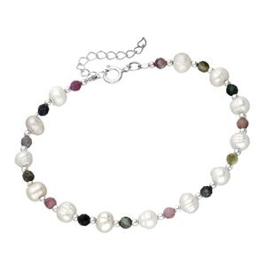 Freshwater Tourmaline Sterling Silver Bracelet - 7" with 1" extension